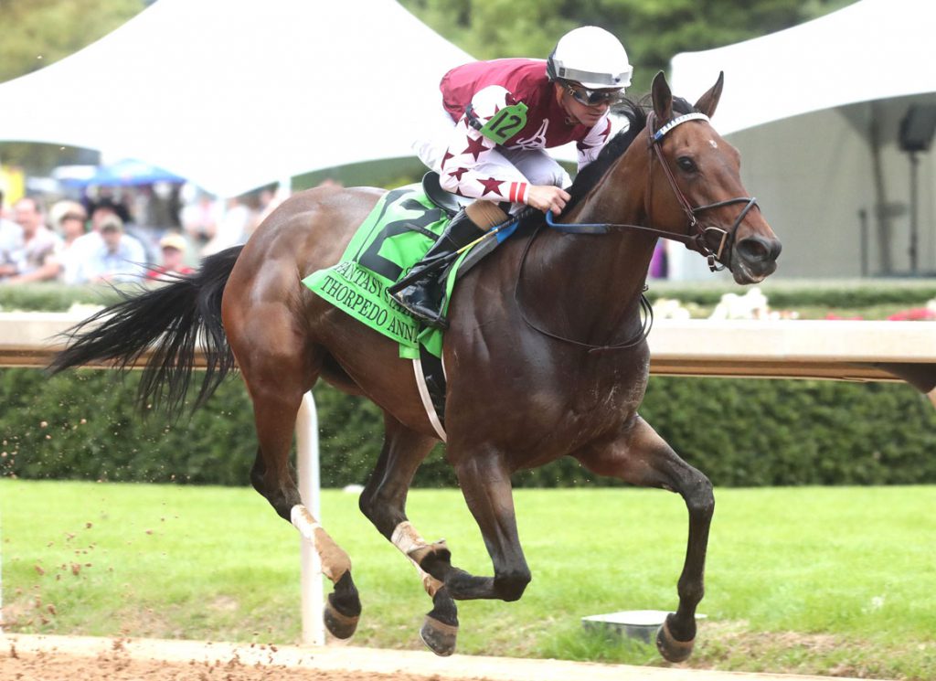 Thorpedo Anna wins the Fantasy Stakes at Oaklawn Park
