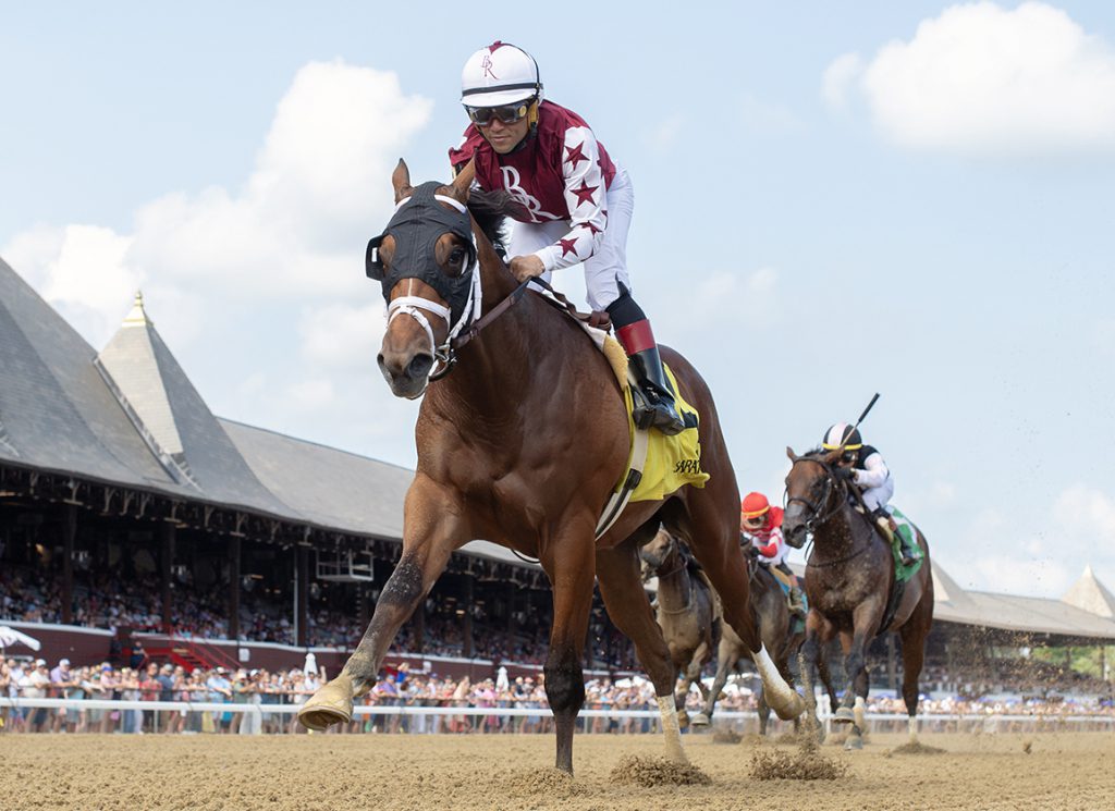 Malus breaking his maiden at Saratoga Race Course