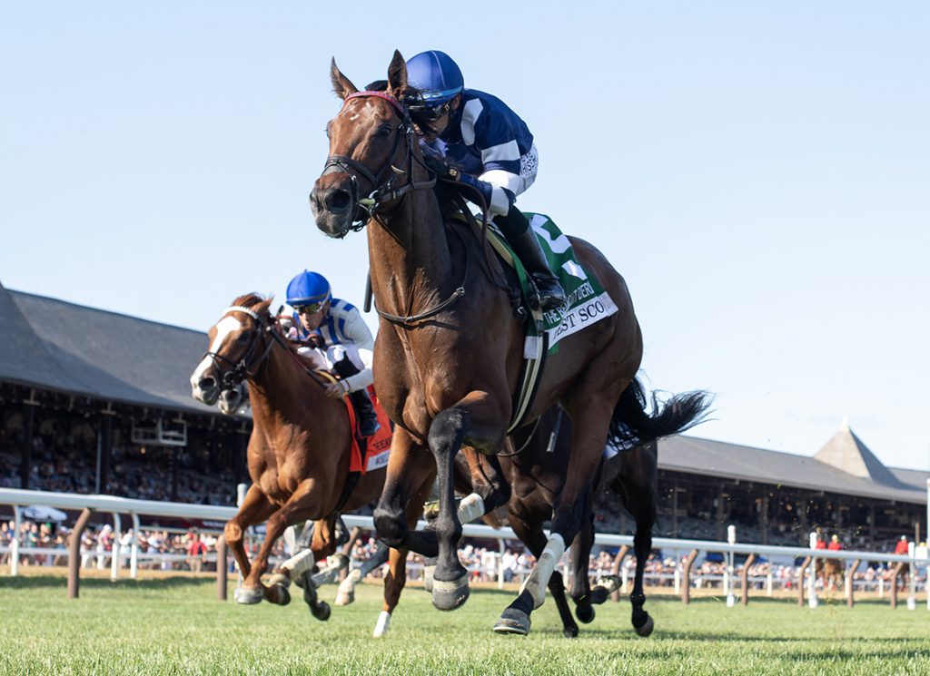 Test Score wins the Belmont Derby