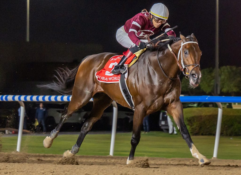 Magnitude winning the Dubai World Cup